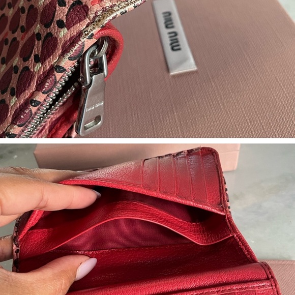 Miu Miu Madras Bifold /Long Wallet ~~ Hearts - Picture 4 of 16